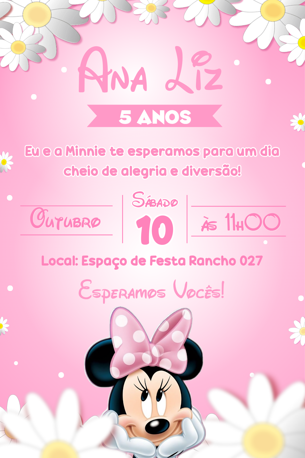 Convite Tradicional - Minnie rosa 5
